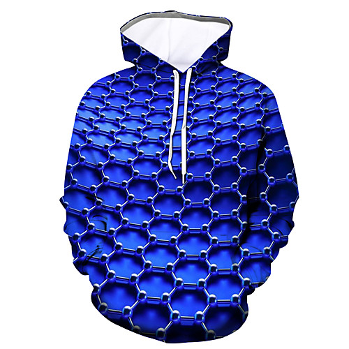 

Men's Hoodie Graphic Hooded Daily Going out 3D Print Hoodies Sweatshirts Blue