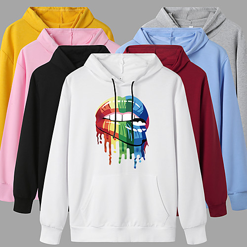 

Women's Pullover Hoodie Sweatshirt Graphic Daily Weekend Basic Casual Hoodies Sweatshirts White Black Blue