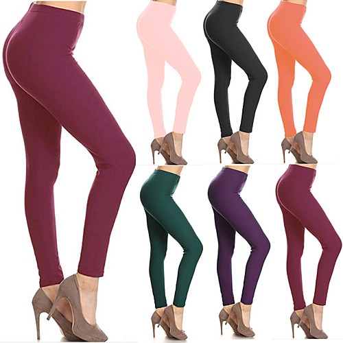 

Women's Yoga Pants Cropped Leggings Tummy Control Butt Lift Breathable Black Purple Burgundy Yoga Fitness Gym Workout Sports Activewear Stretchy