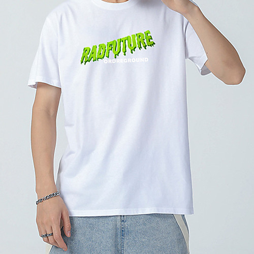 

Men's T shirt Tee / T-shirt Black White Blue Pink Artistic Style Crew Neck Letter Printed Cool Sport Athleisure T Shirt Short Sleeves Breathable Soft Comfortable Plus Size Everyday Use Exercising