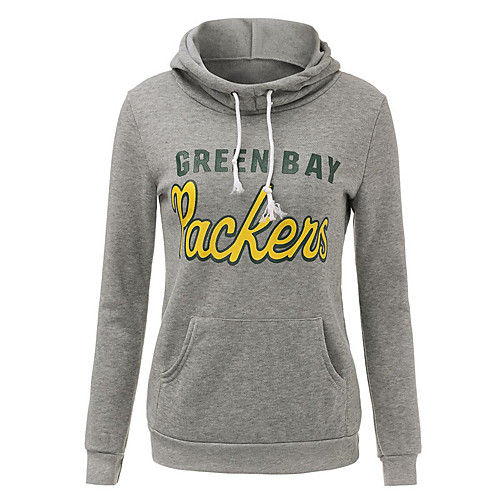 

Women's Pullover Hoodie Sweatshirt Graphic Text Letter Front Pocket Daily non-printing Basic Hoodies Sweatshirts Gray