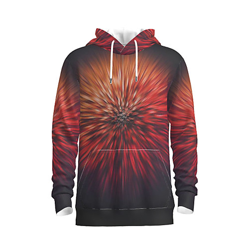 

Men's Pullover Hoodie Sweatshirt Graphic Abstract Daily 3D Print Basic Hoodies Sweatshirts Orange