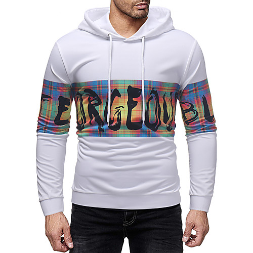 

Men's Hoodie Graphic Hooded Daily Basic Casual Hoodies Sweatshirts White