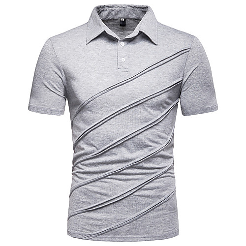 

Men's Polo Solid Colored Short Sleeve Daily Tops White Black Light gray