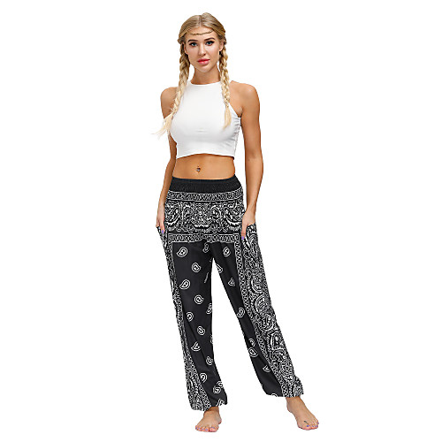 

Women's Yoga Pants Side Pockets Harem Bloomers Breathable Quick Dry Bohemian Black Yoga Fitness Gym Workout Sports Activewear / Casual / Athleisure