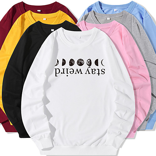 

Women's Sweatshirt Pullover Artistic Style Crew Neck Cartoon Letter Printed Sport Athleisure Sweatshirt Top Long Sleeve Warm Soft Oversized Comfortable Everyday Use Causal Exercising General Use