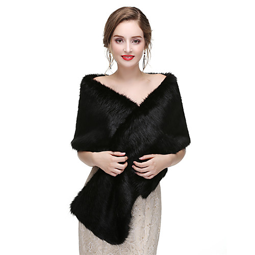 

Sleeveless Shawls Faux Fur Wedding / Party / Evening Women's Wrap With Solid