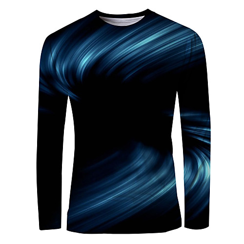 

Men's T shirt 3D Print Graphic Long Sleeve Daily Tops Basic Elegant Black