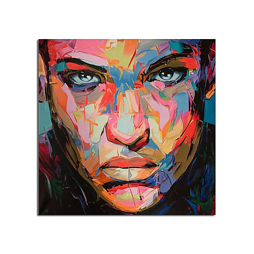 

Oil Painting Hand Painted Vertical Abstract Abstract Portrait Comtemporary Modern Rolled Canvas (No Frame)