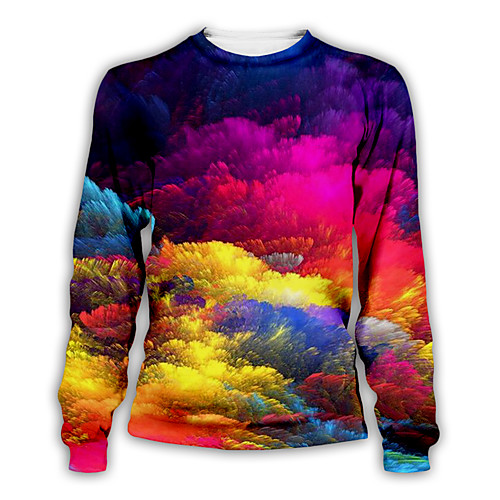 

Men's Pullover Sweatshirt Graphic Daily Weekend Party Casual Hoodies Sweatshirts Rainbow