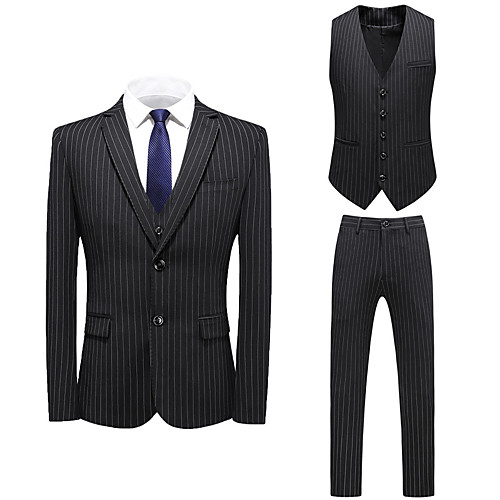 

Tuxedos Tailored Fit / Standard Fit Notch Single Breasted One-button Cotton Blend / Cotton / Polyester Damask / Stripes