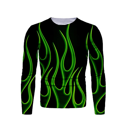 

Men's T shirt Graphic Print Long Sleeve Daily Tops Basic Black