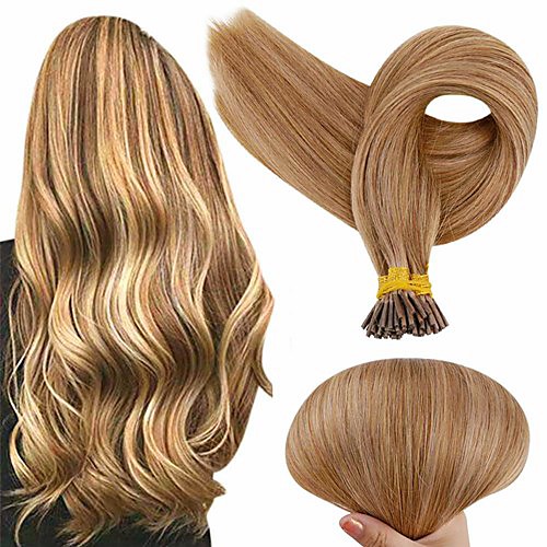 

Fusion / I Tip Hair Extensions Virgin Human Hair Remy Human Hair Human Hair Stick Tip Hair Extensions 50 pcs 50 g Pack Straight Black / Blonde 16-24 inch Hair Extensions