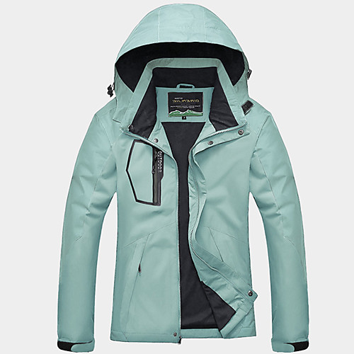 

Women's Hoodie Jacket Hiking Windbreaker Winter Outdoor Patchwork Thermal Warm Waterproof Windproof Breathable Jacket Fishing Climbing Camping / Hiking / Caving Black Green / Quick Dry / Quick Dry