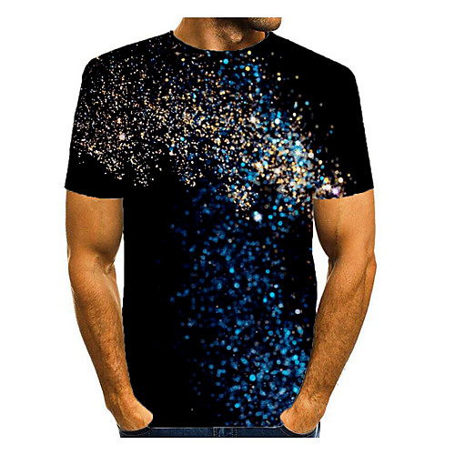 

Men's T shirt Graphic Short Sleeve Daily Tops Basic Elegant Black