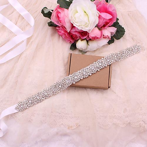 

Satin / Tulle Wedding / Party / Evening Sash With Imitation Pearl / Belt / Appliques Women's Sashes