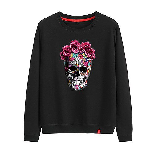 

Women's Sweatshirt Pullover Black White Pink Cartoon Crew Neck Cotton Cartoon Cute Flower Sport Athleisure Sweatshirt Top Long Sleeve Breathable Warm Soft Comfortable Everyday Use Causal Exercising