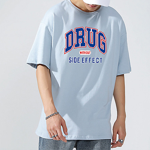 

Men's T shirt Tee / T-shirt Black White Oversized Streetwear Crew Neck Letter Printed Cool Sport Athleisure T Shirt Half Sleeve Breathable Soft Comfortable Everyday Use Exercising General Use