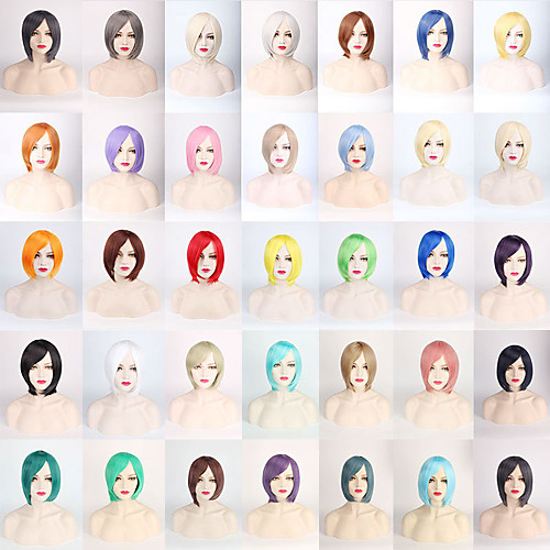 

Cosplay Costume Wig Cosplay Wig Straight Bob Wig Short A16 A17 A18 A19 A20 Synthetic Hair 10 inch Women's Anime Cosplay Creative Blue Black / Blonde