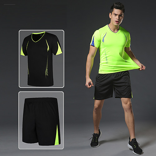 

Men's 2 Piece Activewear Set Workout Outfits Compression Suit Athletic Athleisure 2pcs Summer Long Sleeve Spandex Moisture Wicking Quick Dry Breathable Fitness Gym Workout Performance Running Training