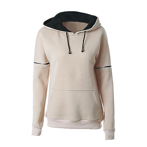 

Women's Pullover Hoodie Sweatshirt Solid Colored Daily Basic Hoodies Sweatshirts Loose Black Yellow Khaki