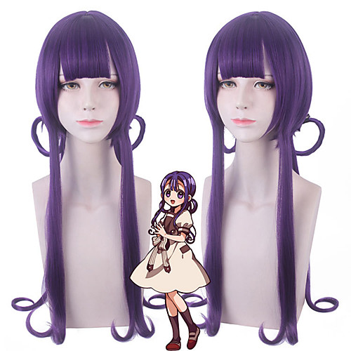 

Cosplay Costume Wig Cosplay Wig Aoi Akane Toilet-bound Hanako-kun Curly With Bangs Wig Very Long Purple Synthetic Hair 30 inch Women's Anime Cosplay Adorable Purple