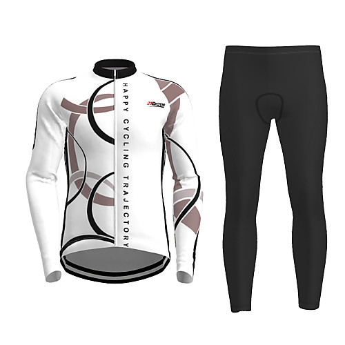 

21Grams Men's Long Sleeve Cycling Jersey with Tights Winter Black / Yellow White Red Novelty Bike Quick Dry Breathable Sports Novelty Mountain Bike MTB Road Bike Cycling Clothing Apparel / Athleisure