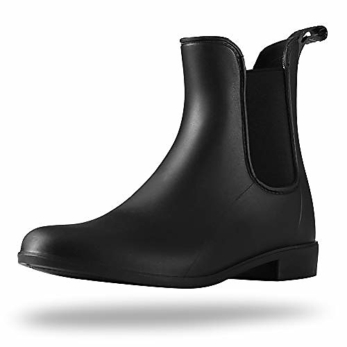 

rain boots for women waterproof ankle rain shoes for ladies chelsea boots black matte size 6