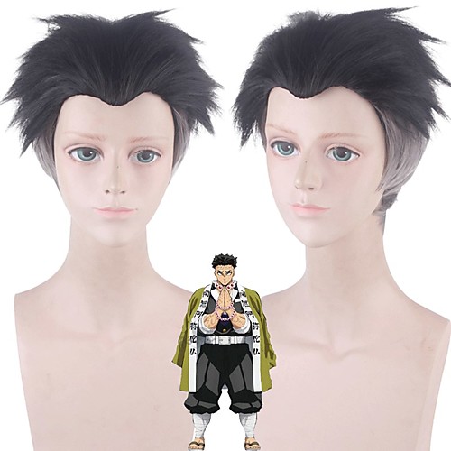 

Cosplay Costume Wig Synthetic Wig Himejima Gyoumei Demon Slayer Straight Short Bob Wig Short Black / Grey Synthetic Hair 10 inch Women's Anime Cute Cosplay Black