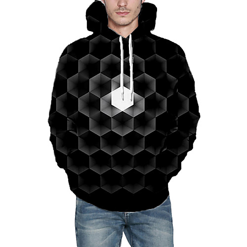 

Men's Hoodie Graphic Daily Going out 3D Print Casual Hoodies Sweatshirts Black