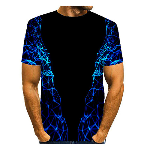 

Men's T shirt Graphic Short Sleeve Daily Tops Basic Elegant Black