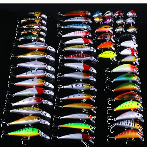 

56 pcs Lure kit Fishing Lures Jerkbaits Minnow Crank Pencil Lure Packs Bass Trout Pike Sea Fishing Jigging Fishing Freshwater Fishing