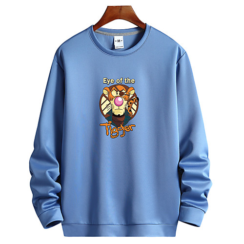 

Men's Pullover Sweatshirt Graphic Round Neck Daily Going out Casual Streetwear Hoodies Sweatshirts White Black Blue