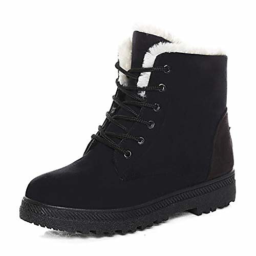 

Women's Boots Comfort Shoes Snow Boots Flat Heel Round Toe Booties Ankle Boots Casual Outdoor Walking Shoes Suede Solid Colored Black Blue Red