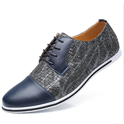 

Men's Oxfords British Daily PU Non-slipping Wear Proof Black Yellow Red Color Block Fall Summer