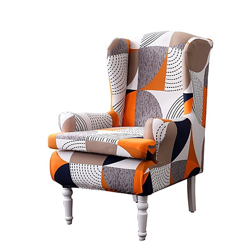 

Wingback Chair Cover Classic Flocking Polyester Slipcovers