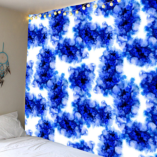 

Mandala pattern wall hanging tapestry camping travel mat sunrise oil painting yoga mat sleeping mat beach blanket with blue flowers blooming