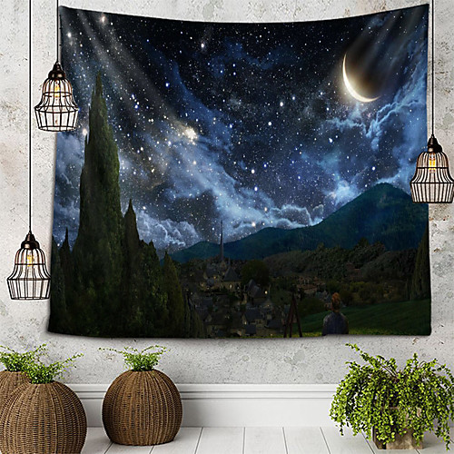 

Starry Sky Tapestry Wall Hanging Tapestries Wall Blanket Wall Art Wall Decor Landscape Painting Tapestry Wall Decor