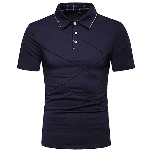 

Men's Polo Solid Colored Short Sleeve Daily Tops White Black Dark Gray