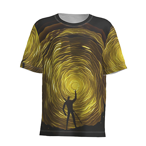 

Men's Graphic T-shirt Short Sleeve Daily Tops Basic Round Neck Yellow