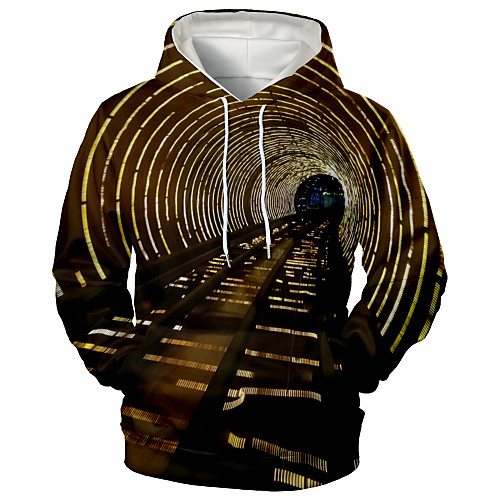 

Men's Hoodie Graphic Daily Going out 3D Print Sports & Outdoors Hoodies Sweatshirts Brown