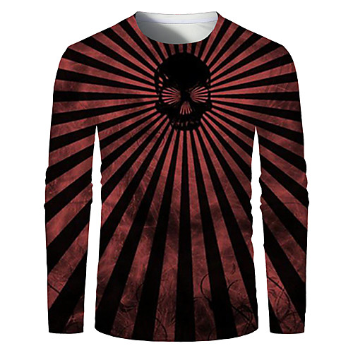 

Men's T shirt Graphic Plus Size Print Long Sleeve Daily Tops Basic Black