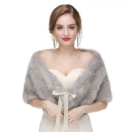 

Sleeveless Shawls Faux Fur Wedding / Party / Evening Women's Wrap With Solid