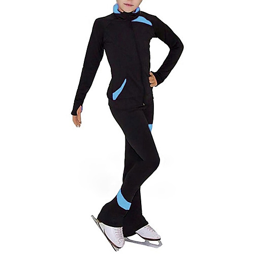 

Figure Skating Jacket with Pants Women's Ice Skating Jacket Pants / Trousers Pink Sky Blue Spandex Stretchy Training Professional Competition Skating Wear Solid Colored Sequin Long Sleeve Long Pant