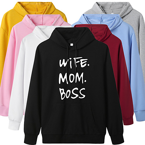 

Women's Hoodie Pullover Artistic Style Hoodie Letter Printed Sport Athleisure Hoodie Top Long Sleeve Warm Soft Oversized Comfortable Everyday Use Exercising General Use / Winter