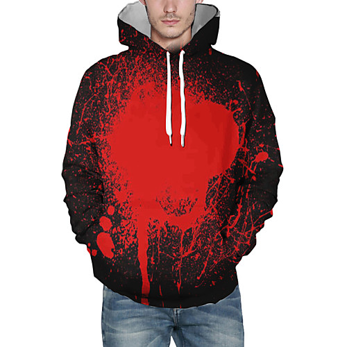 

Men's Pullover Hoodie Sweatshirt Graphic Daily 3D Print Casual Hoodies Sweatshirts Red