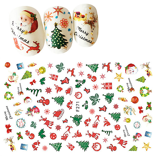 

1 pcs 3D Nail Stickers Water Transfer Sticker Santa Suits Christmas Nail Stickers Santa Claus Nail Decal Sling Adhesive 3D Sticker