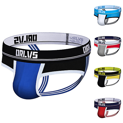 

Men's Jockstrap Athletic Supporters Athleisure Underwear Briefs Bottoms Cotton Fitness Gym Workout Performance Running Training Breathable Quick Dry Soft Sport Black Yellow Red Sky Blue Royal Blue