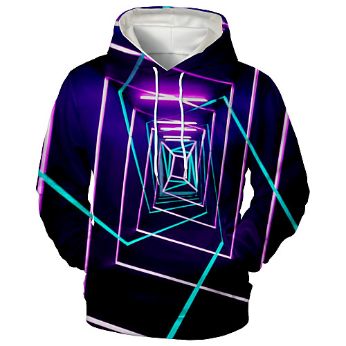 

Men's Hoodie Graphic Daily Going out 3D Print Sports & Outdoors Hoodies Sweatshirts Purple