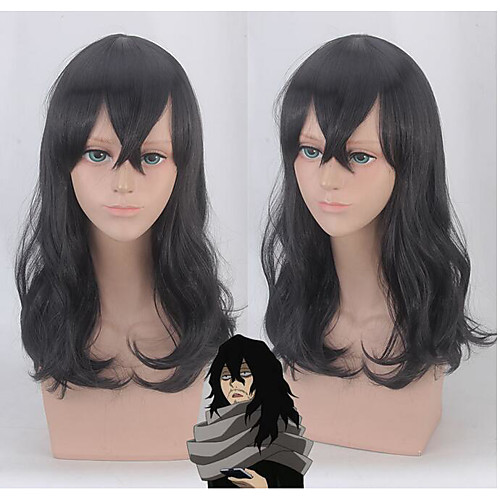 

Cosplay Costume Wig Cosplay Wig Azawa Shouta My Hero Academy Battle For All / Boku no Hero Academia Wavy Silky Wavy With Bangs Wig Long Black Synthetic Hair 17 inch Women's Anime Cute Cosplay Black